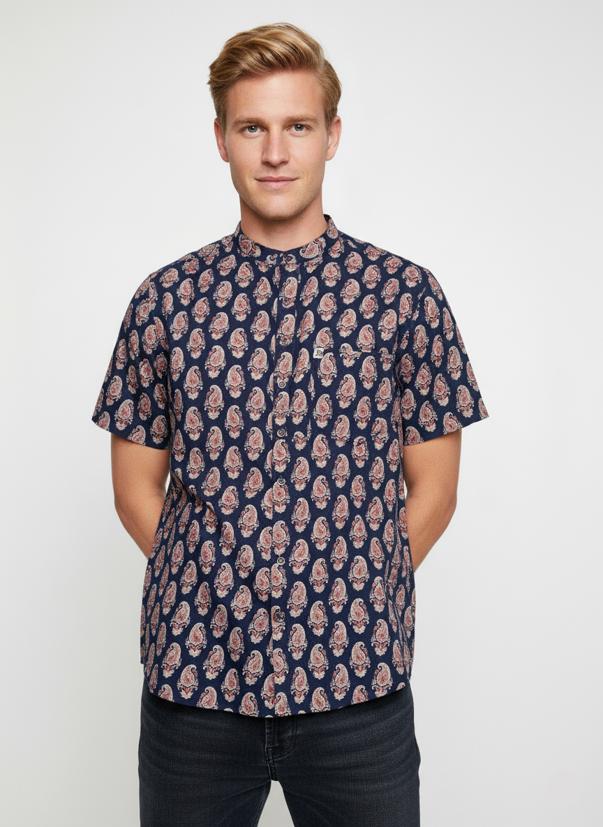 Half Sleeve Round Collar Shirt