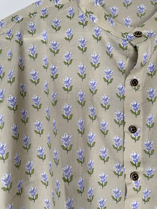 Half Sleeve Round Collar Shirt